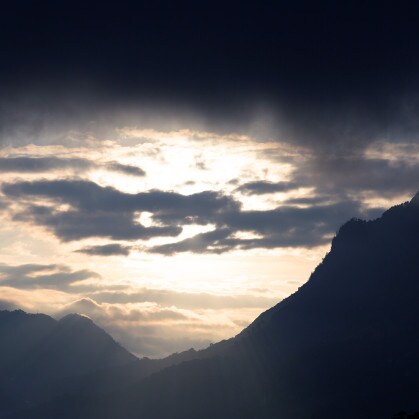 Huehuetenanago, Guatemala mountain range at dawn