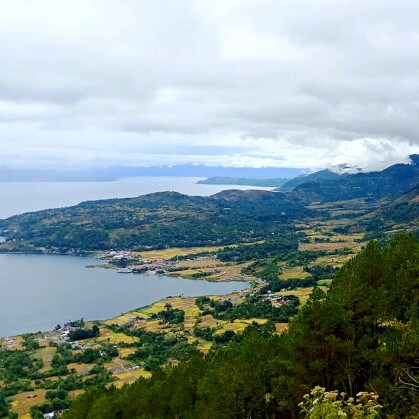 View from coffee farms in Sumatran highlands